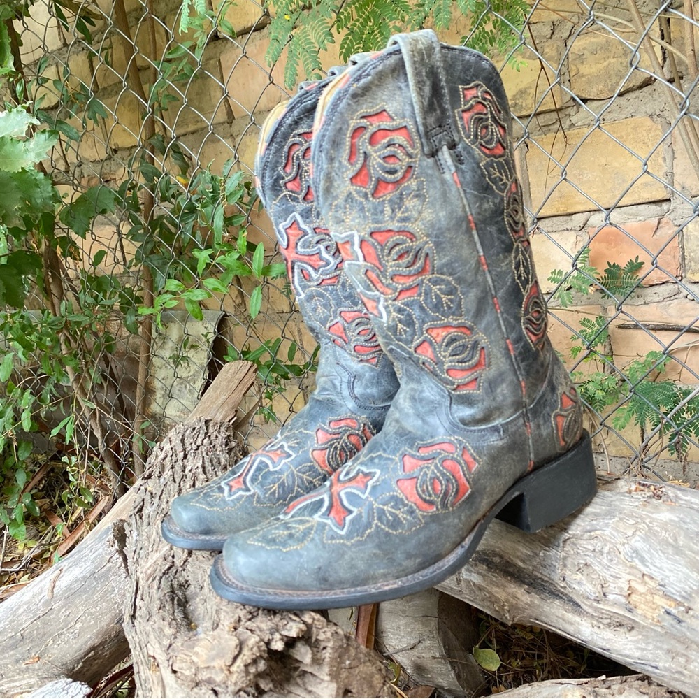 ♥️Corral Leather Cowgirl Boots size 6.5M